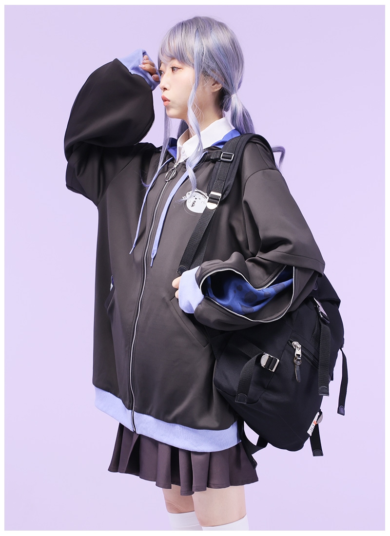 ✨希少✨ 最終未来少女 パーカー ブラック L 黑薔薇優璃愛さんコラボ 咲一個優 黑薔薇應援外套｜ Favorite