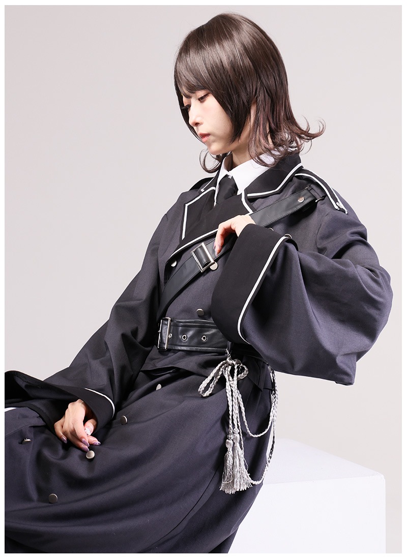 ヴィンテージ風♡ひざ丈軍服系ワンピース 新品膝丈ワンピース軍服ロリータワンピースゴスロリドレス : SGK