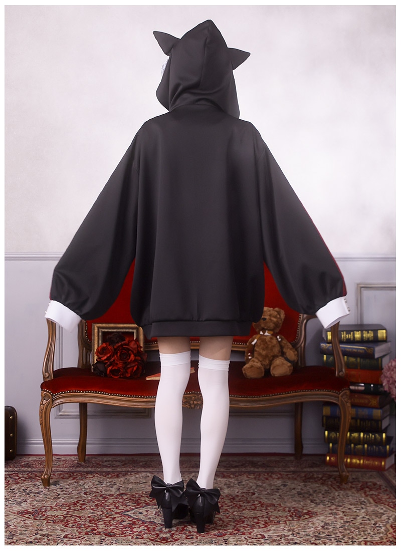 月詠み ANOTHER MOON パーカー＜since 2943 R＞/ブラック ツクヨミメイドカフェさんコラボ 月讀女僕?稀?汲×Favorite合作外套