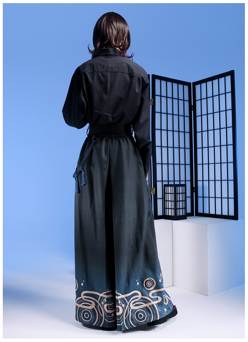 和柄グラデのユニセックス袴風パンツ Favorite フェイバリット パンツ