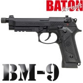 BATON airsoft CO2ガスブローバック BM-9 (JASG認定) ★2023年6月再販品/ブラック 【品番：BM9-1-BK】4580707970012【管A】|CO2ブローバックガン|