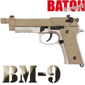BATON airsoft CO2ガスブローバック BM-9 (JASG認定) ★2023年6月再販品/FDE 【品番：BM9-2-FDE】4580707970029【管A】|CO2ブローバックガン|