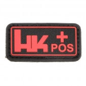 Heckler & Koch (H&K) ブラッドタイプ HK ロゴ PVC ベルクロパッチ *レッド (50mm x 26mm) 【品番：HK-EQP-947193】
