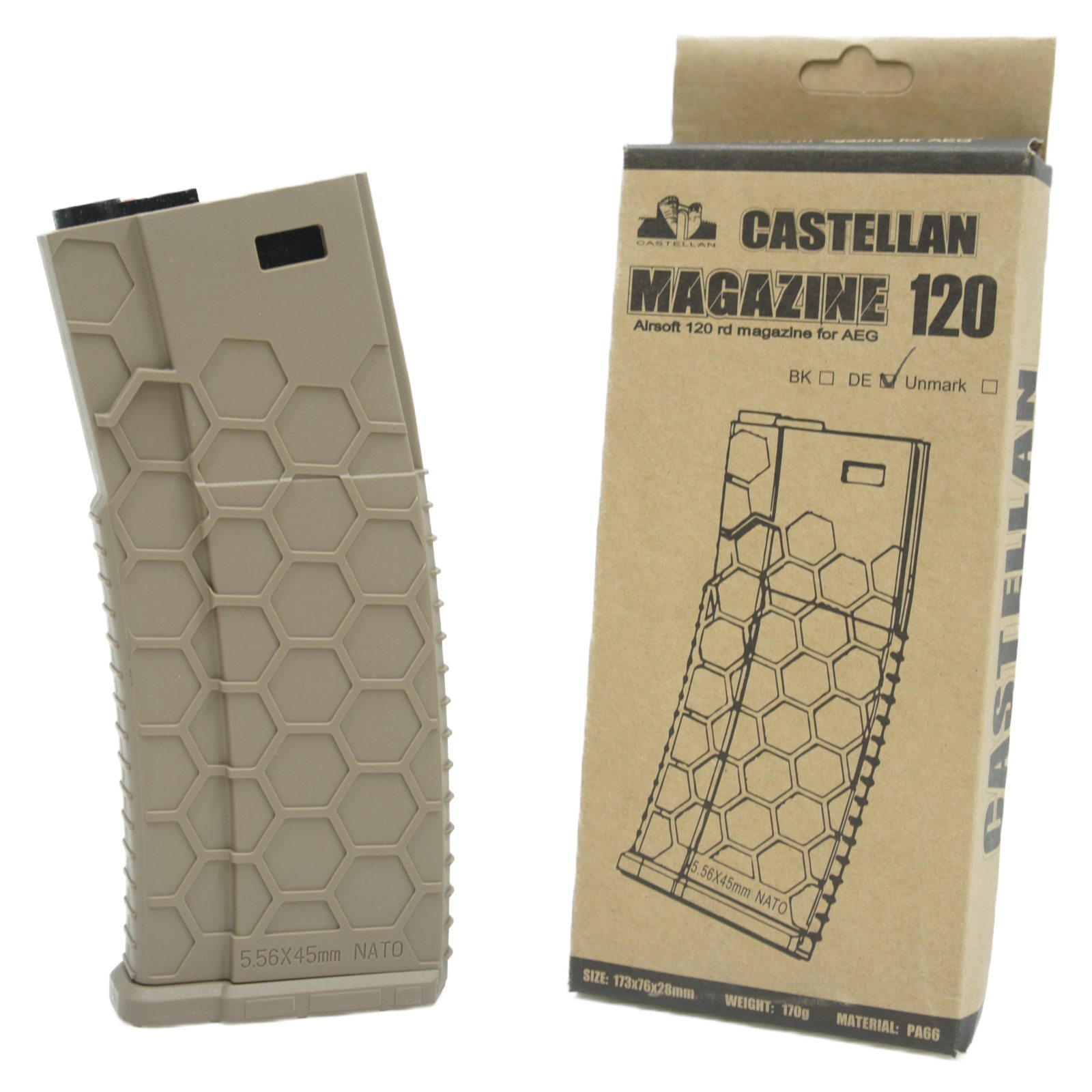 SHS Castellan キャストレン HEXMAG M4/電動ガン用 120連マガジン 