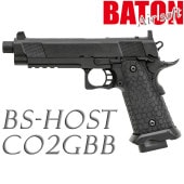 BATON Airsoft CO2ガスブローバックハンドガン BS-HOST (JASG認定) ★2nd ロット/ブラック 【品番：BS-HOST】4580707970104【管A】|CO2ブローバッ