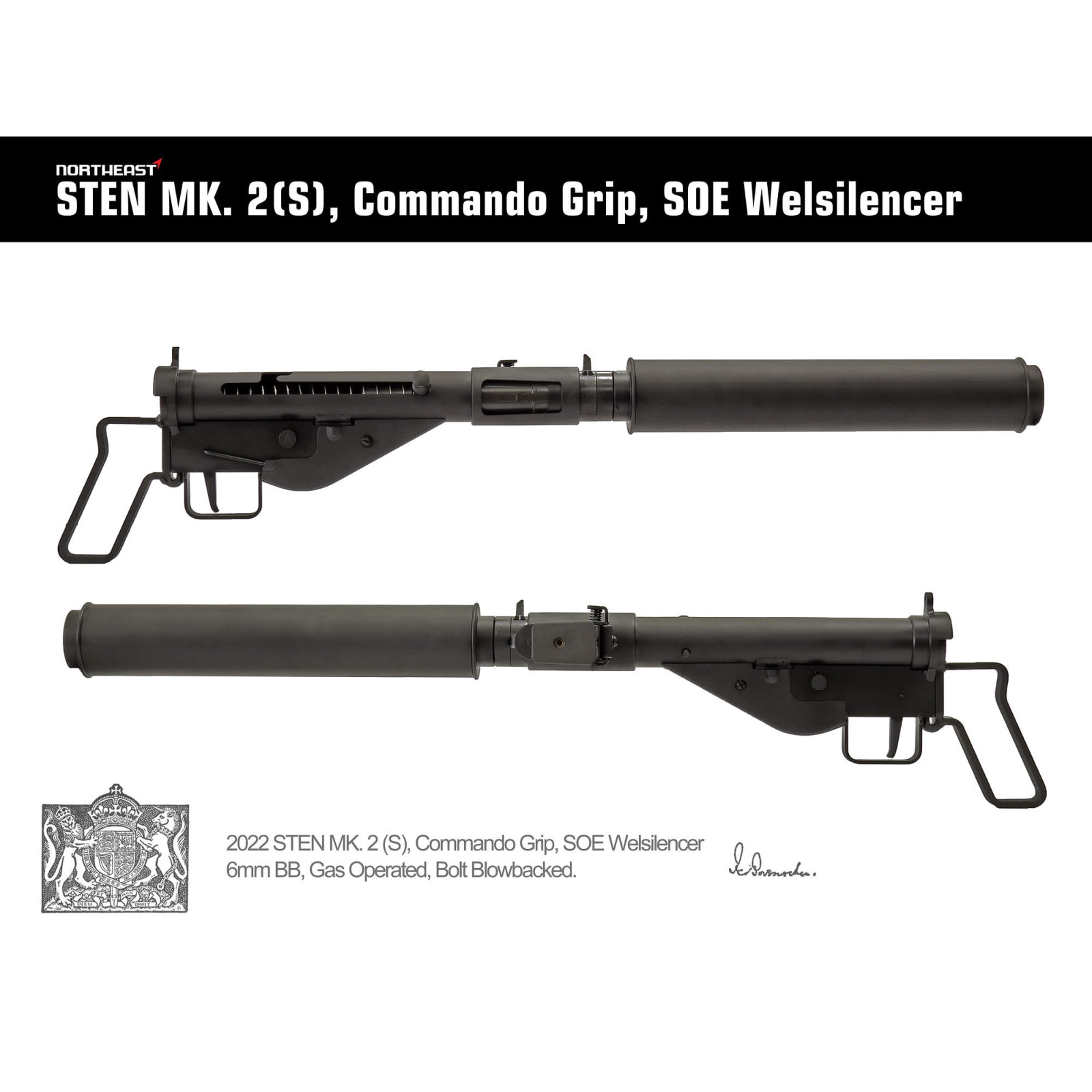 NorthEast ガスブローバック Sten Mk2 (S) SOE サブマシンガン