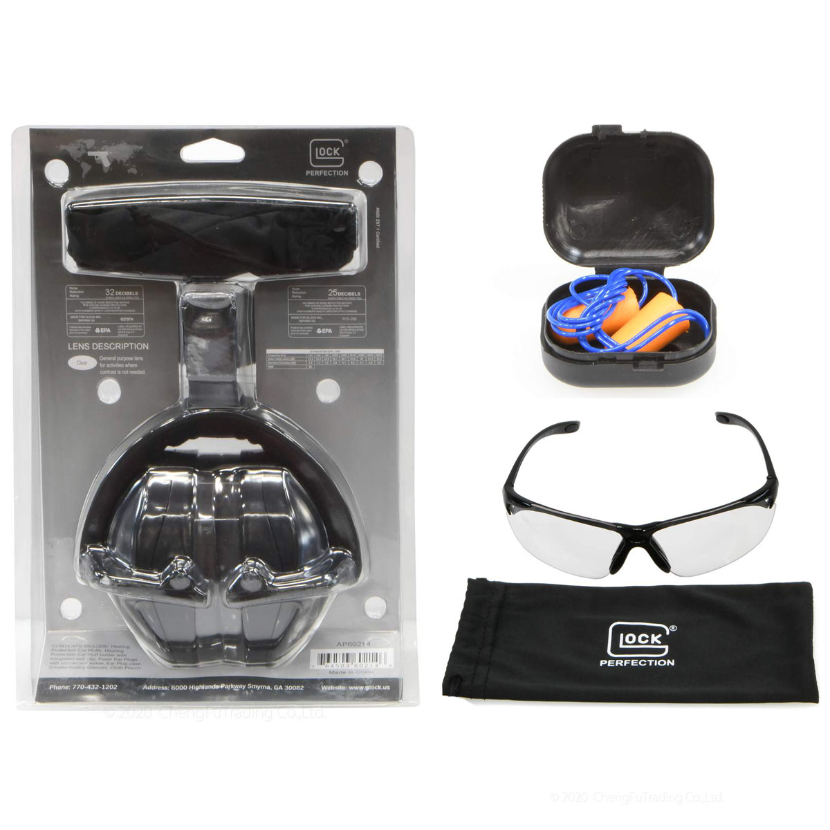 GLOCK シューティングレンジキット (イヤーマフ/イヤープラグ/セイフティーグラス) *3点セット【品番：GLKGERAP60220