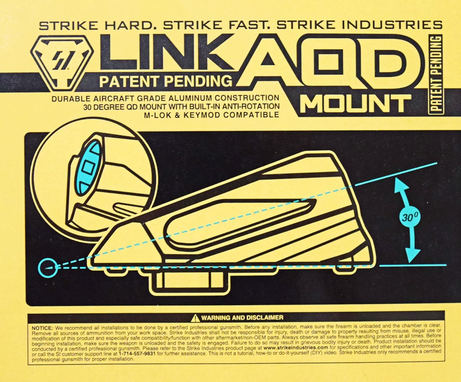 Strike Industries LINK ���󥰥�� QD �ޥ���� *�֥�å�/M-LOK & KEY-MOD ����/�Ҷ������졼�� ����ߥ˥����� �����֡�S05-050BK��SI-LINK-AQD-BK/4936616050473/708747548235�ڴ�A��