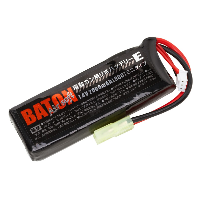 AR-15電動ガン BATONバッテリードットサイトマガジン4つ付き BATON airsoft 電動ガン用リポバッテリー 7.4v 2000mAh [ 45C - 30C