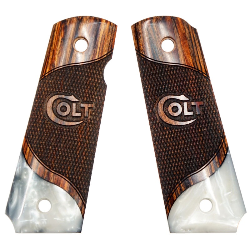 ALTAMONT M1911 パールインレイ ロゴ入りチェッカー木製グリップ