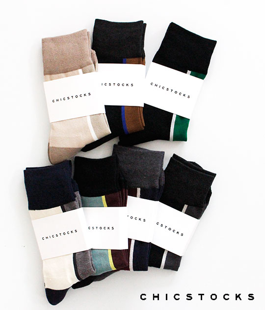 【新色追加】【ネコポス発送】CHICSTOCKS[シックストックス] CENTER LINE SOCKS　CH-005