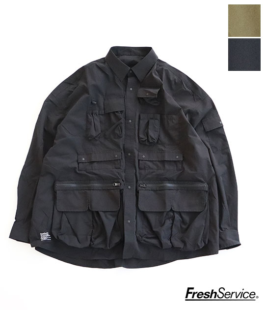 【送料無料】FreshService[フレッシュサービス] DRY TYPEWRITER TACTICAL POCKET L/S SHIRT　FSW-23-SH_170