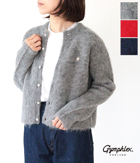 Gymphlex シャギーニット ショートカーディガン ジムフレックス　グレー Bshop｜Gymphlex | シャギーニット ショートカーディガン WOMEN