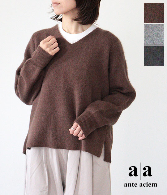 【送料無料】【2025AW】ante aciem[アンテアシーム] 　12ゲージFOXダブルフェイスVネックニットプルオーバー　BL-11256958