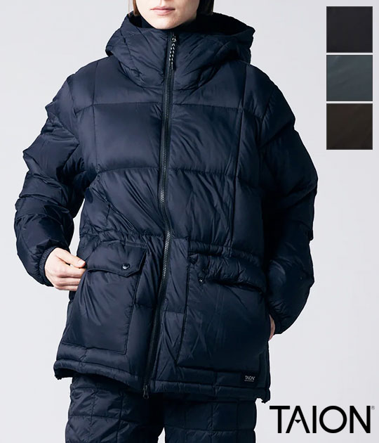 【アウターフェア】【10%OFFクーポン対象商品】【送料無料】【2025AW】TAION[タイオン] マウンテン パッカブル ボリューム ダウンパーカー　TAION-106VZMT
