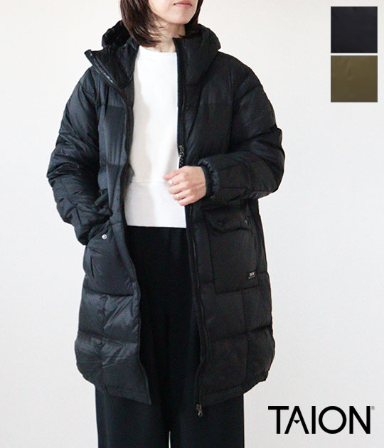 【アウターフェア】【10%OFFクーポン対象商品】【送料無料】【2025AW】TAION[タイオン] マウンテン パッカブル ボリュームフード ダウンコート　TAION-106VZMT-LONG
