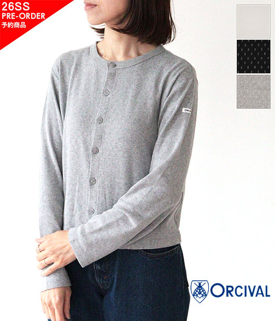 【ご予約商品】【2月上旬-２月下旬入荷予定】【送料無料】【ネコポス発送】【2026SS】ORCIVAL[オーチバル・オーシバル] PATTERN MESH　クルーネックカーディガン　OR-C0526 OWE【代引き不可・ペイ決済不可】