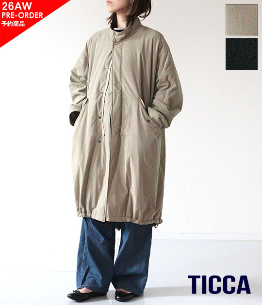 【新品未使用】 TICCA ティッカ ミリタリー モッズコート ピンク ご予約商品】【8月中旬-下旬入荷予定】【送料無料】【2026AW】TICCA