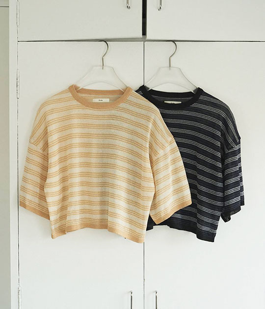 【2026AW】【ネコポス発送】anuke[アンヌーク] Sheer Border Knit　シアーボーダーニット　62610503
