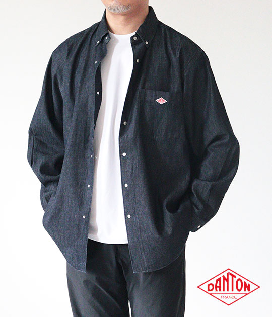 【送料無料】【2026AW】【ネコポス発送】DANTON[ダントン]  DENIM DUNGAREE　ドットボタンB.D.長袖シャツ  DT-B0293 DUG