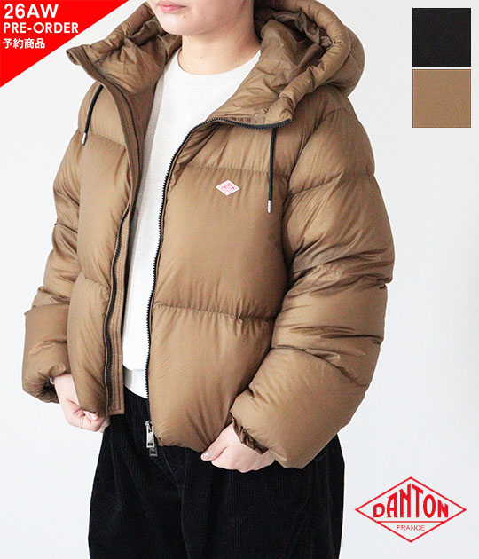 【ご予約商品】【10月上旬‐下旬入荷予定】【送料無料】【2026AW】DANTON[ダントン] NYLON 6D MINI RIPSTOP ダウンフードジャケット(レディース)　DT-A0706 VAN【代引き不可・ペイ決済不可】