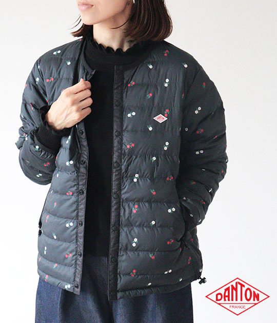 【送料無料】【2026AW】DANTON[ダントン] PRINTED PE TAFFETA インナーダウンクルーネックジャケット（レディース）DT-A0001 ING