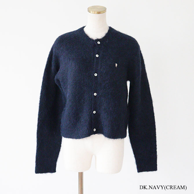 ジャケットライク ショートカーディガン / ブラック CONVERSE カーディガン CONVERSE/ロゴ刺繍ショートニット