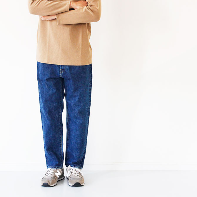 HATSKI ルーズテーパードデニム 送料無料】HATSKI[ハツキ] Loose Tapered Denim -used-(Blue) ルーズ