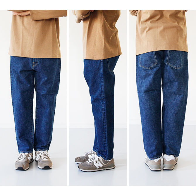 送料無料】HATSKI[ハツキ] Loose Tapered Denim -used-(Blue) ルーズ