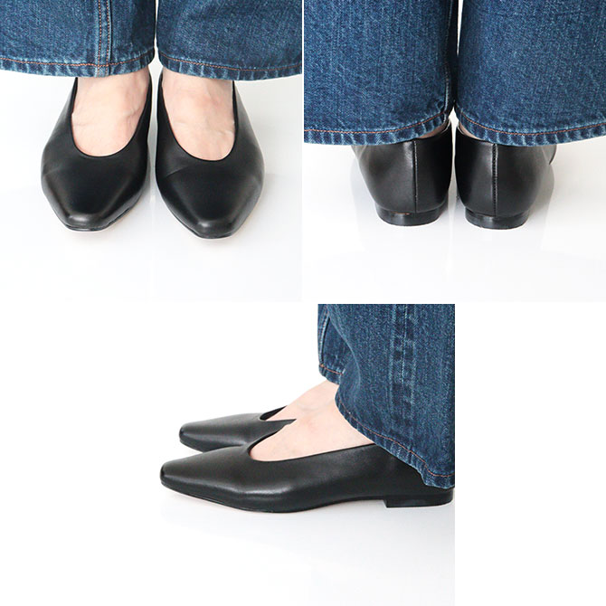 送料無料】【2025AW】REMME[レメ] レザーフラットパンプス ZH-LINEA