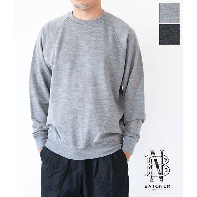 送料無料】【2025AW】BATONER[バトナー] ALL WOOL URAKE CREW