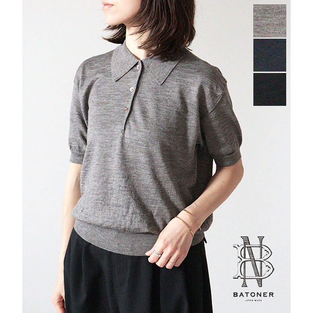 送料無料】【2026SS】BATONER[バトナー] CHOMA POLO SHORT SLEEVE BN