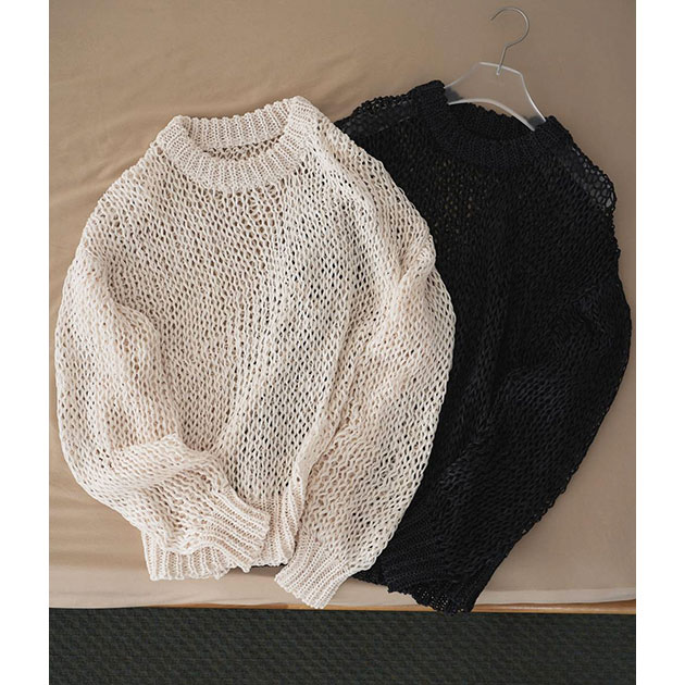 送料無料】【2026SS】anuke[アンヌーク] Tapeyarn Loose Knit テープ