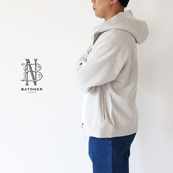 20％OFF】【SALE】【送料無料】BATONER[バトナー]JUMBERCA 裏毛ジップ