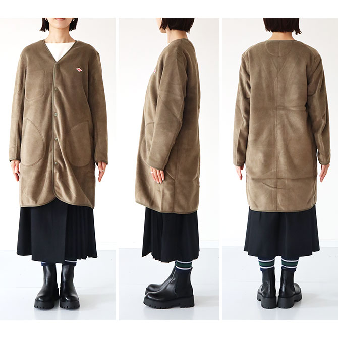 送料無料】DANTON[ダントン] FLEECE カラーレスコート