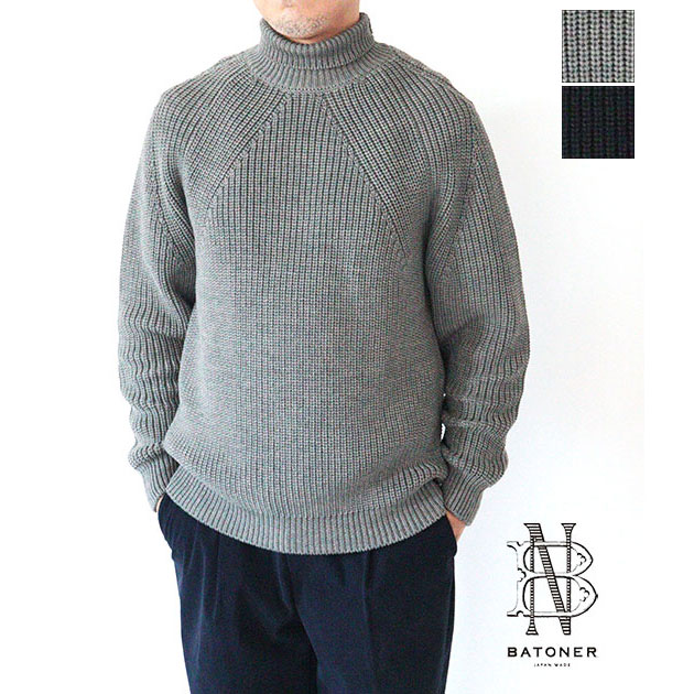 送料無料】【2025AW】BATONER[バトナー] SIGNATURE TURTLE NECK ニット