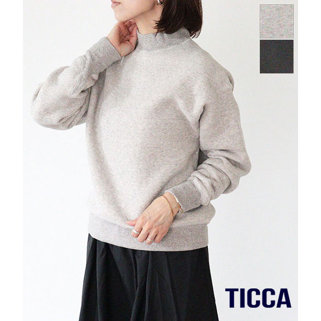 TICCA スウェット ダウニーウラケハイネックプルオーバー ティッカ