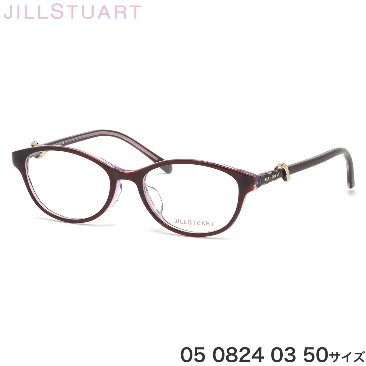 ジルスチュアート JILL STUART メガネ /05-0824 03 50サイズ /オーバル クリア クリアー リボン レッド 赤 ワインレッド 可愛い かわいい オシャレ おしゃれ お洒落 近視 乱視 遠視 老眼 /ジルスチュアートJILLSTUART 伊達メガネレンズ無料 レディース