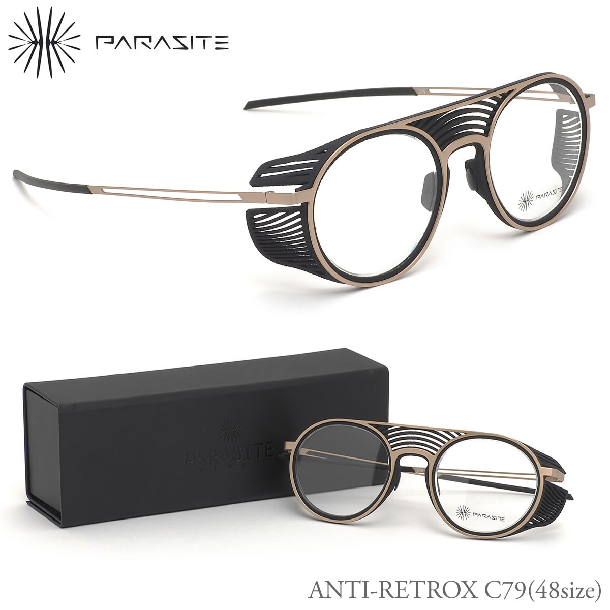 パラサイト PARASITE メガネ /ANTI-RETROX C79 48サイズ /アンチレトロX アンチレトロ アンチマター ANTI-MATTER ANTI MATTER /PARASITE 伊達メガネレンズ無料 メンズ レディース