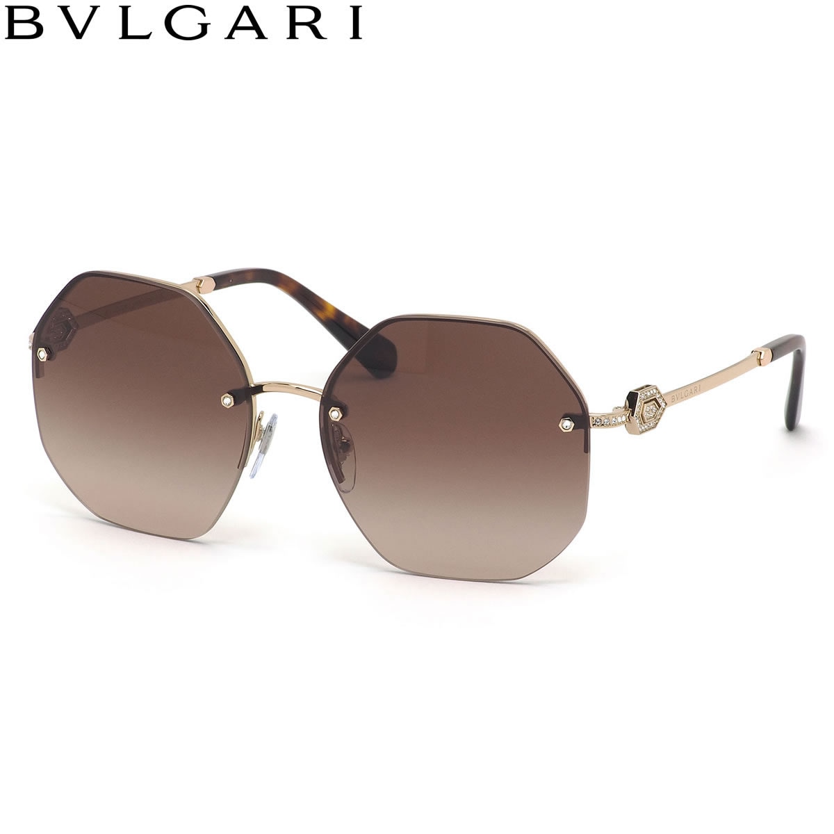 ブルガリ BVLGARI サングラス /BV6122B 278/13 58サイズ /セルペンティ オーバーサイズ 多角形 ナイロール ツーポイント ラグジュアリー グラデーションレンズ /メンズ レディース