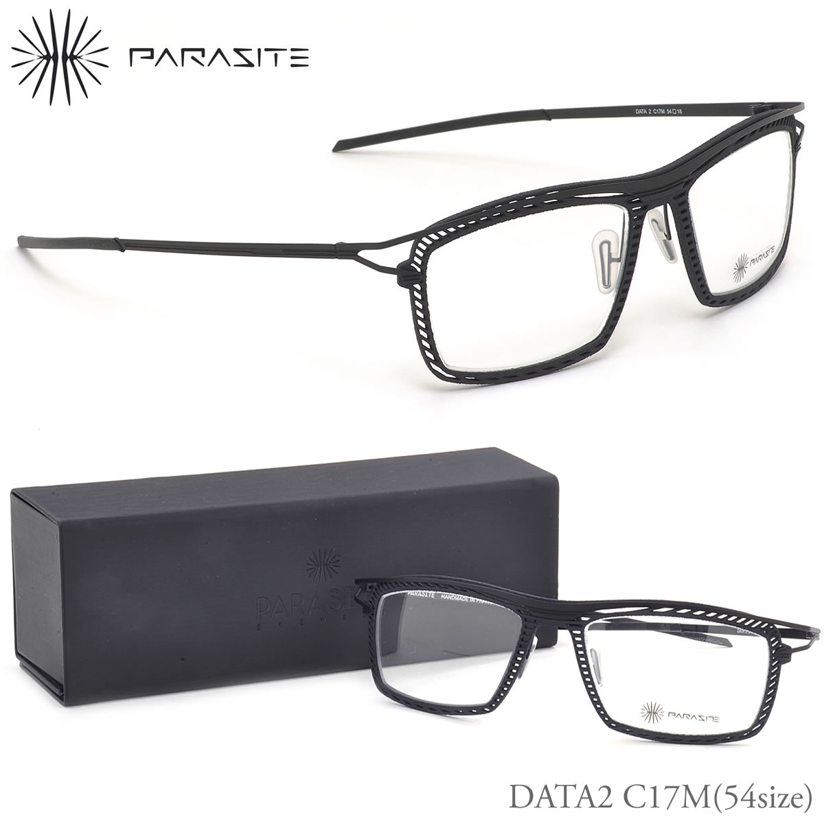 パラサイト PARASITE メガネ /DATA2 C17M 54サイズ /データ2 データ アンチマター ANTI-MATTER ANTI MATTER /PARASITE 伊達メガネレンズ無料 メンズ レディース