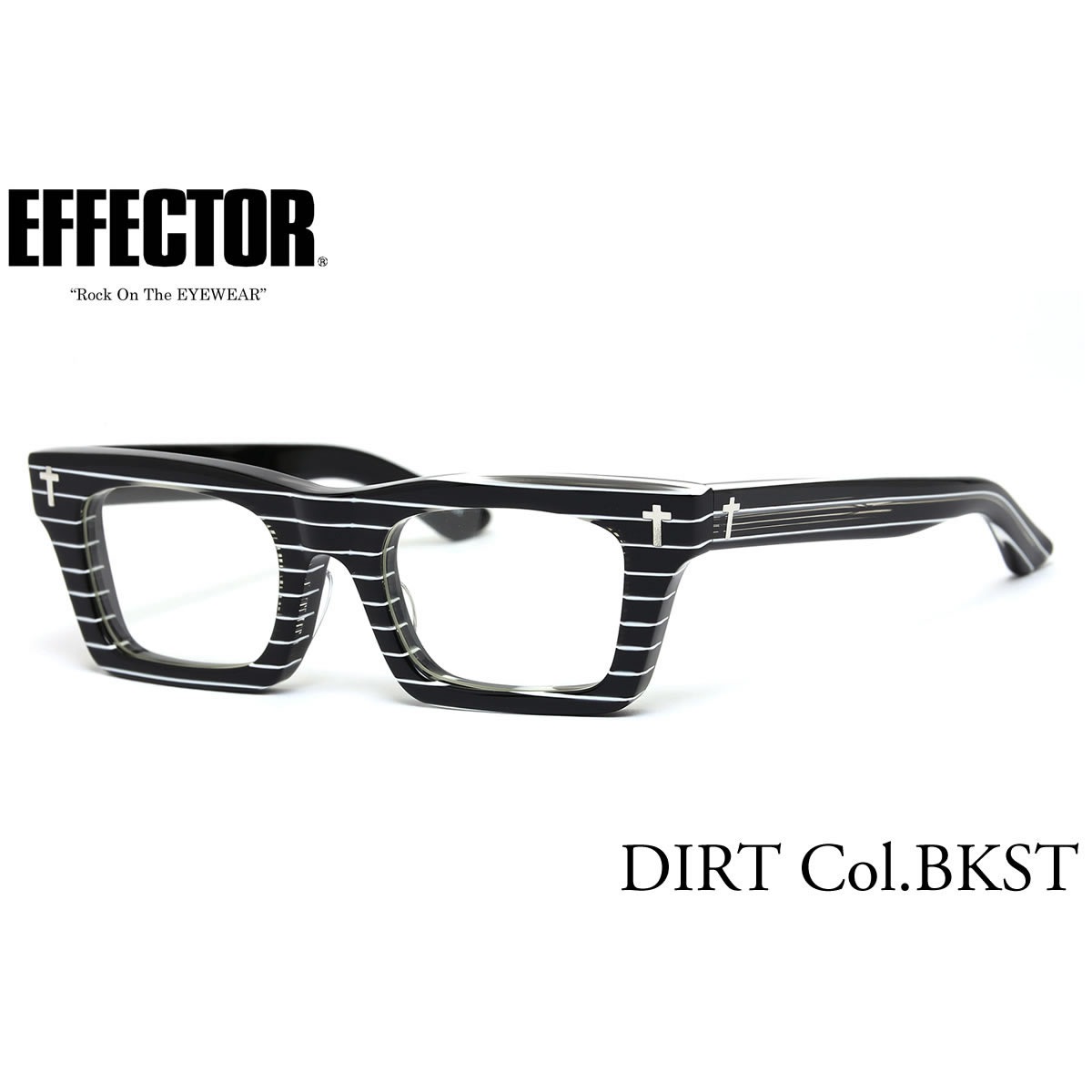 EFFECTOR エフェクター 眼鏡 メガネ フレーム /DIRT BKST 53サイズ /エフェクター EFFECTOR ダート /UVカット仕様伊達メガネレンズ付 /日本製 メンズ レディース
