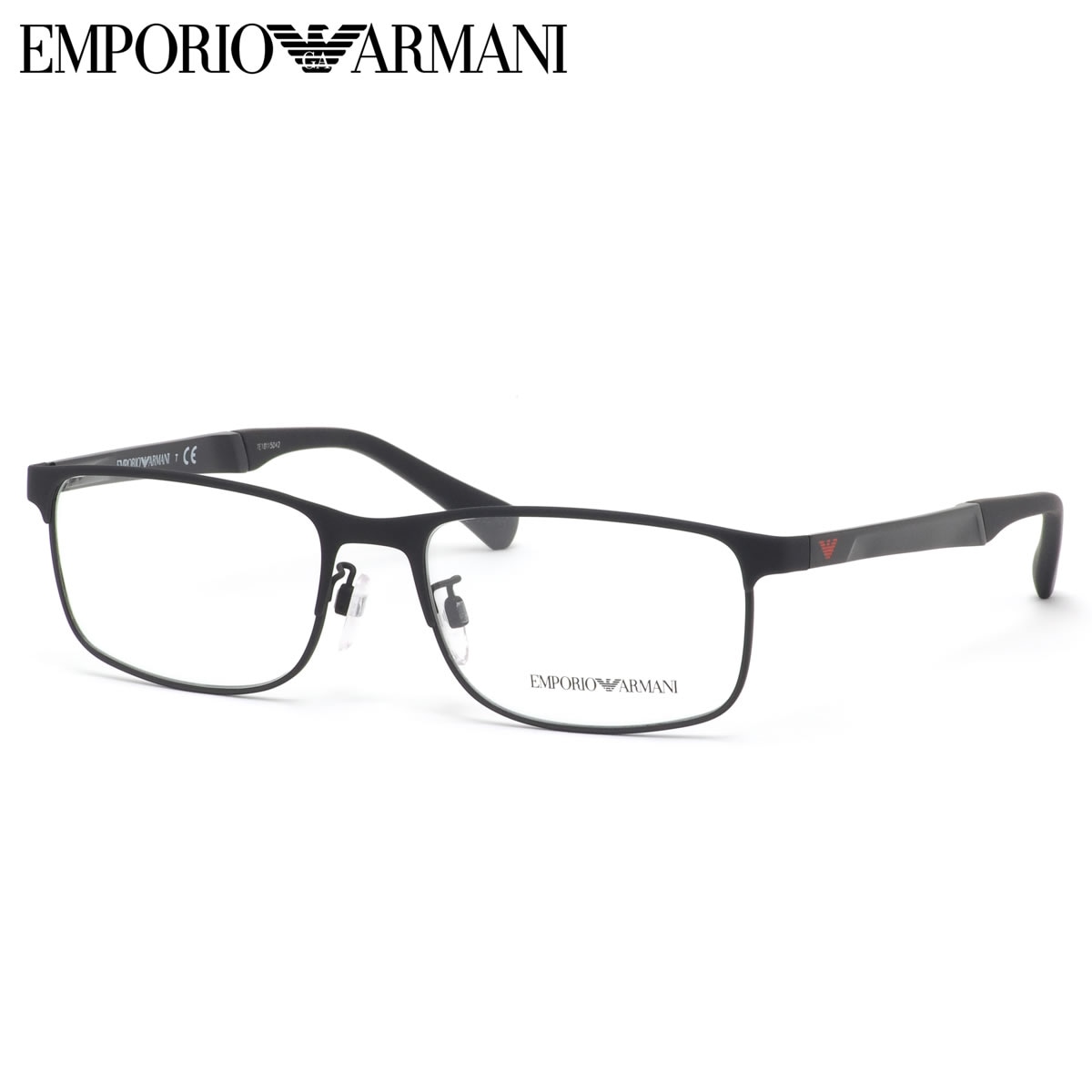 エンポリオアルマーニ メガネ EA1112 3175 56 EMPORIO ARMANI バネ蝶番 四角 黒ぶち 黒縁 メンズ レディース