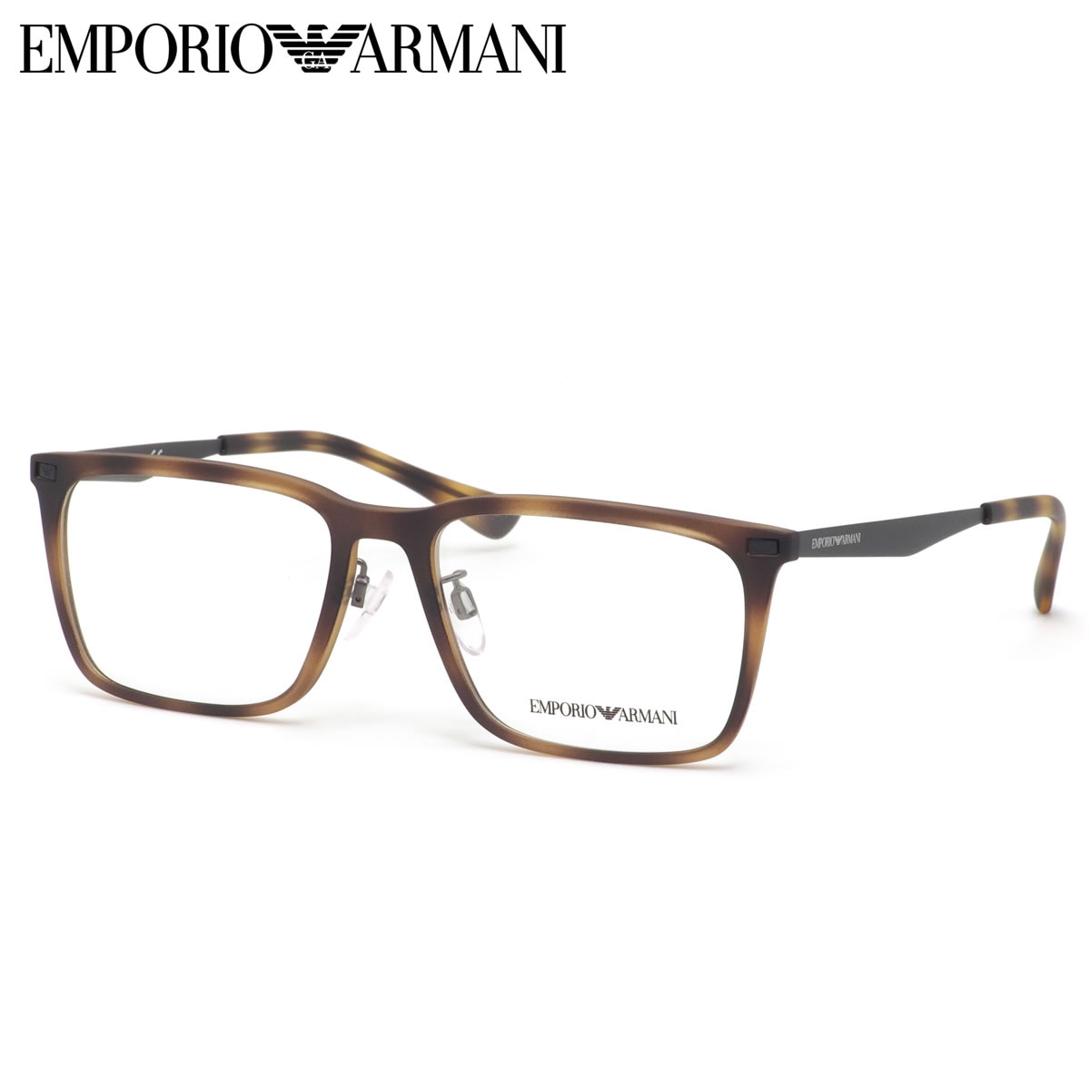 エンポリオアルマーニ メガネ EA3169F 5089 55 EMPORIO ARMANI スクエア 四角 デミ べっ甲 トータス 軽い コンビネーション メンズ レディース