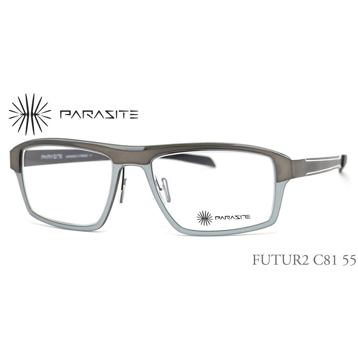 14時までのご注文は即日発送 FUTUR2 C81 55サイズ PARASITE パラサイト メガネ メンズ レディース 伊達メガネ用レンズ無料!! あす楽対応