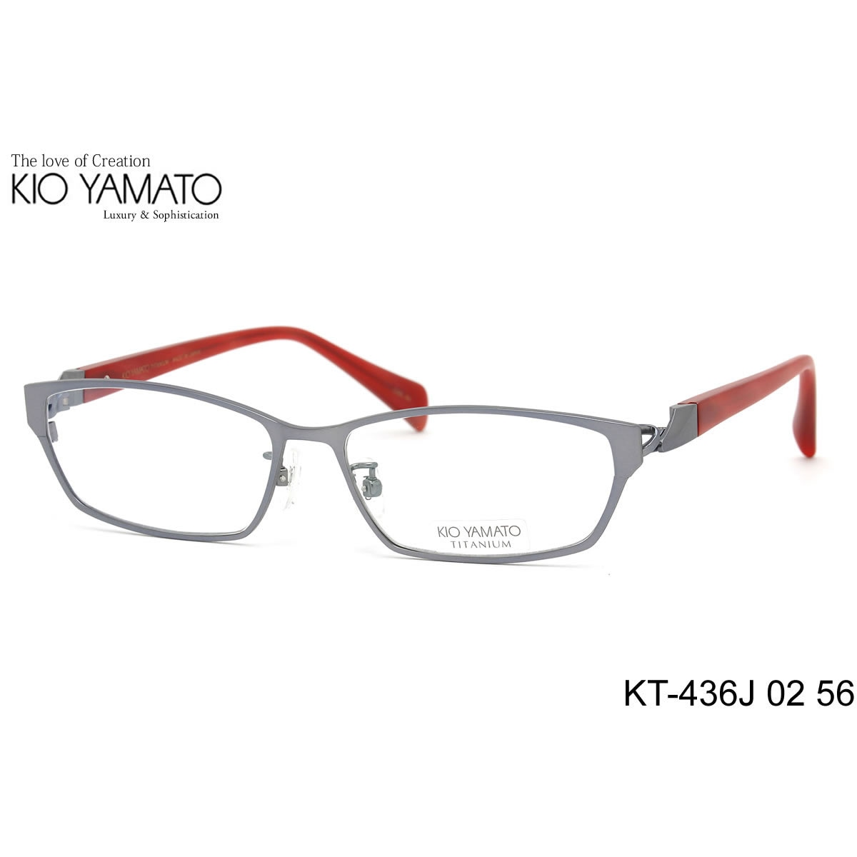 14時までのご注文は即日発送 KT-436J 02 56サイズ KIO YAMATO キオヤマト メガネ チタン 日本製 バネ蝶番 バネ丁番 メンズ レディース あす楽対応