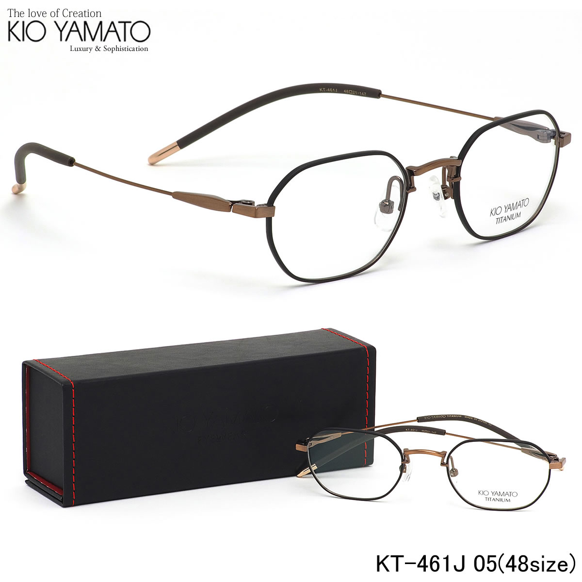 キオヤマト KIO YAMATO メガネ /KT-461J 05 48サイズ /日本製 チタン オクタゴン /キオヤマト KIOYAMATO メンズ レディース