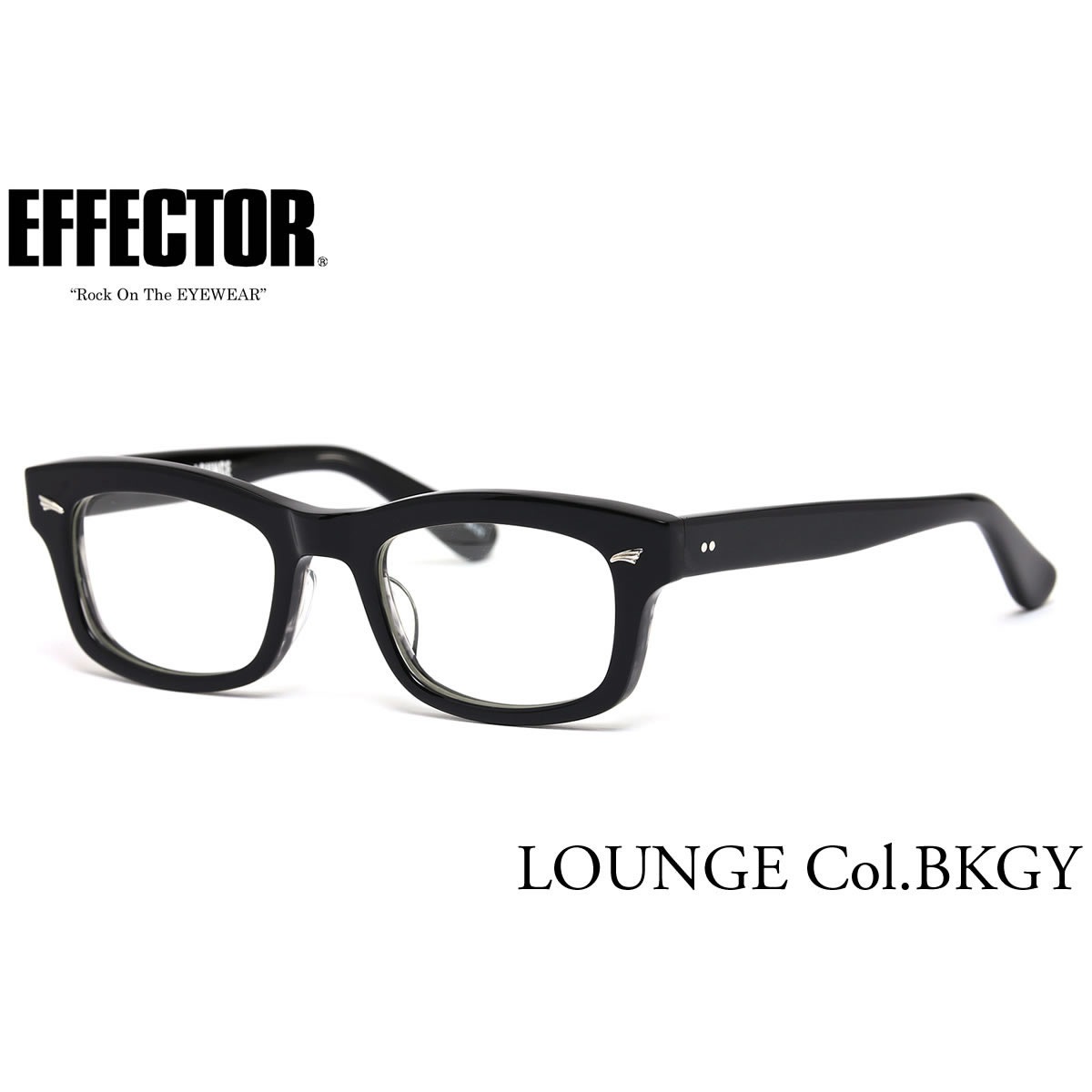 EFFECTOR エフェクター 眼鏡 メガネ フレーム /LOUNGE BKGY 49サイズ /エフェクター EFFECTOR ラウンジ /UVカット仕様伊達メガネレンズ付 /日本製 メンズ レディース