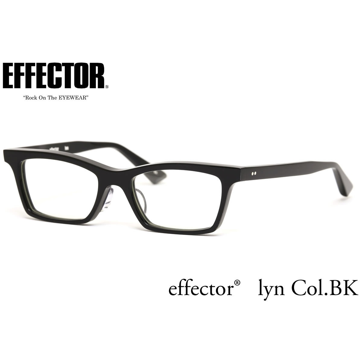 effector エフェクター 眼鏡 メガネ フレーム /LYN BK/S 47サイズ /エフェクター effector リン /UVカット仕様伊達メガネレンズ付 /日本製 セルロイド レディース メンズ