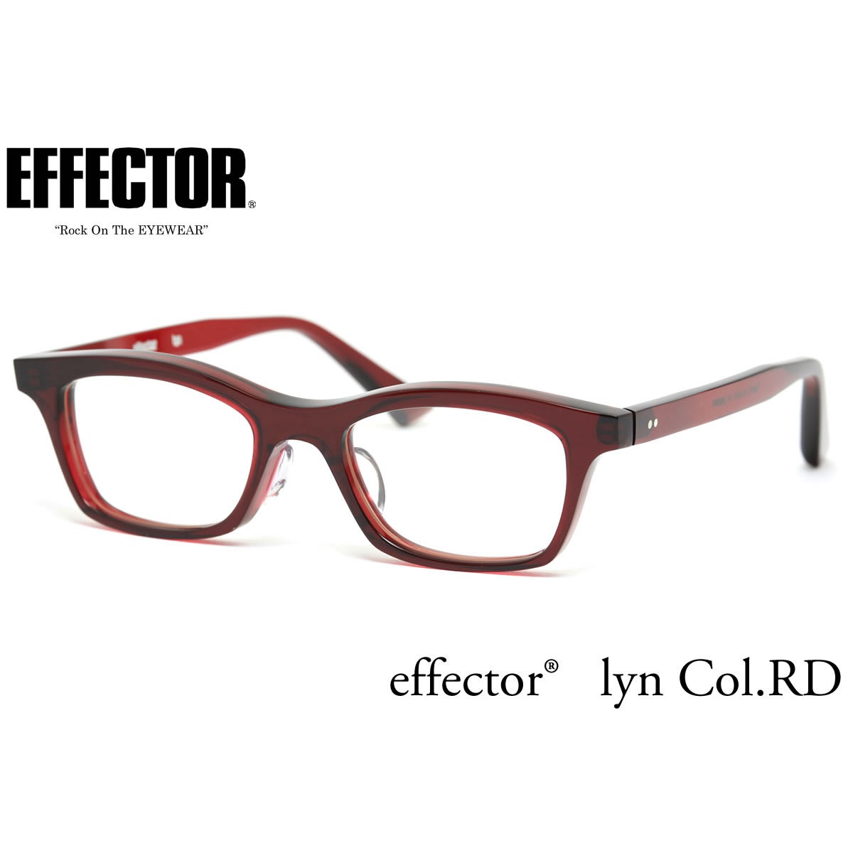 effector エフェクター 眼鏡 メガネ フレーム /LYN RD/S 47サイズ /エフェクター effector リン /UVカット仕様伊達メガネレンズ付 /日本製 セルロイド レディース メンズ
